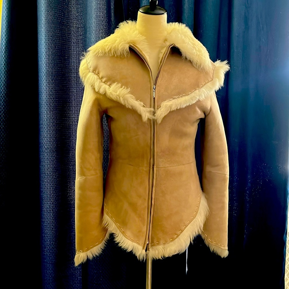 Natural Toscana Shearling Coat NWOT